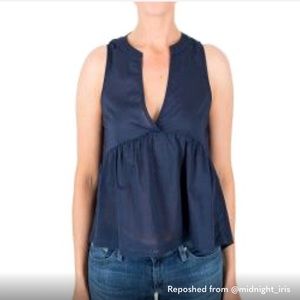 Peplum sleeveless cotton blouse